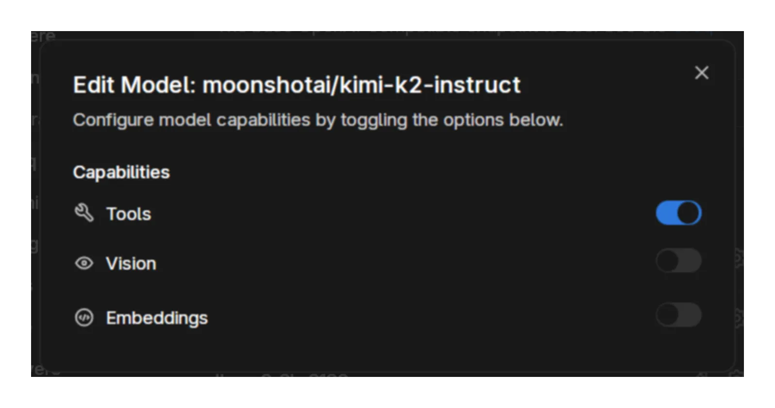 Enable tools for kimi-k2